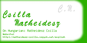 csilla matheidesz business card